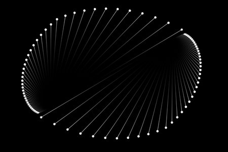 Lines in Circle Form . Spiral Vector Illustration. Technology round. Wave Logo . Design element . Abstract Geometric shape .のイラスト素材