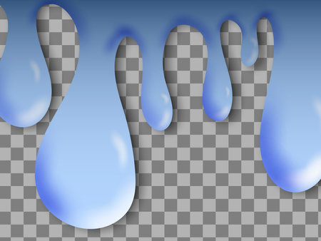 Vector water drops. condensation on the window, on the surface. Realistic dripping water on an isolated transparent background.のイラスト素材