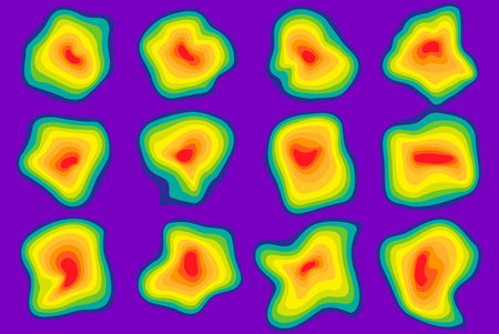 Abstract tree rings. Vector topographic map concept background. Rainbow color gradation