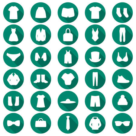 vector set clothes illustration, fashion set isolated iconsのイラスト素材
