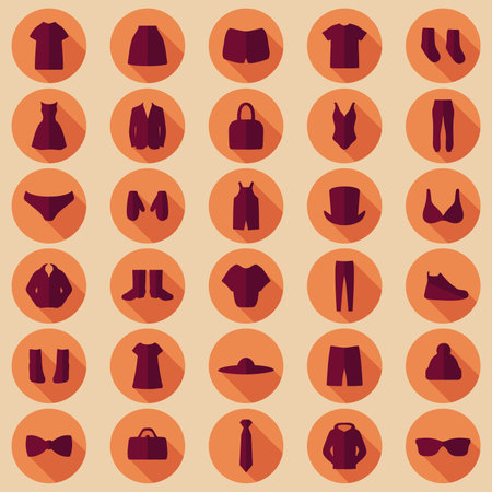 vector set clothes illustration, fashion set isolated iconsのイラスト素材