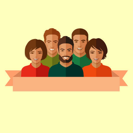 smile people group, business team, chat dialogueのイラスト素材