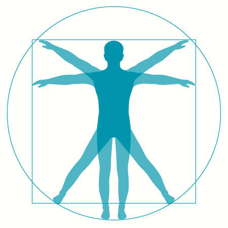 Vetruvian Man Leonardo Da Vinci, human anatomyのイラスト素材