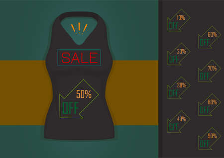 vector sale t-shirt template, clothes store design illustrationのイラスト素材