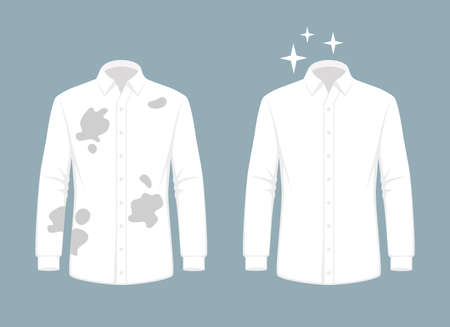 Clean and dirty t-shirt with a stainのイラスト素材