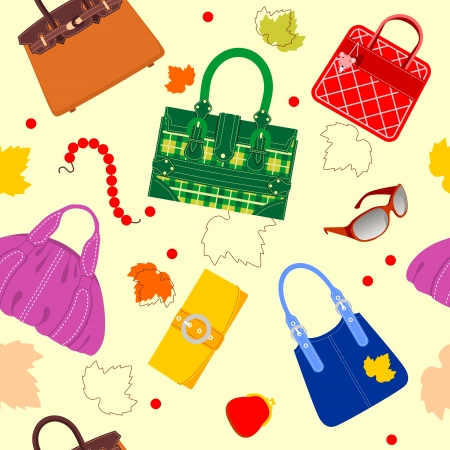 Seamless pattern of handbags and accessoriesのイラスト素材