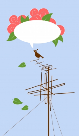 Bird on Antennaのイラスト素材