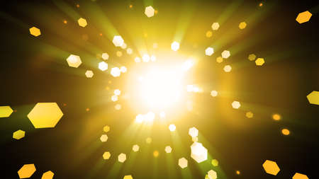 Bokeh Background with hexagon shapes and abstract particles. 8K Ultra HD Resolution at 300dpiの写真素材