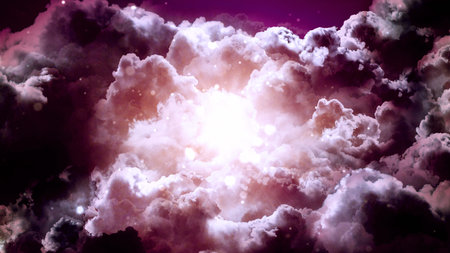Worship and Prayer based cinematic clouds and light rays background useful for divine, spiritual,...
