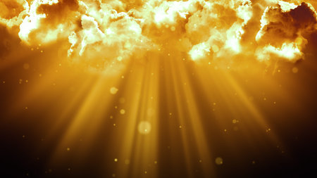 Worship and Prayer based cinematic clouds and light rays background loop in  resolution. Useful for...