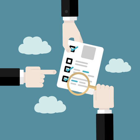 Business audit concept . Flat design illustrationのイラスト素材