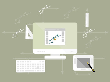 Graphic design concept. Flat design web iconsのイラスト素材