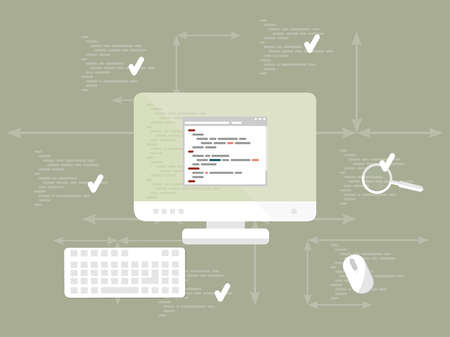 Computer programming concept. Flat design web iconsのイラスト素材