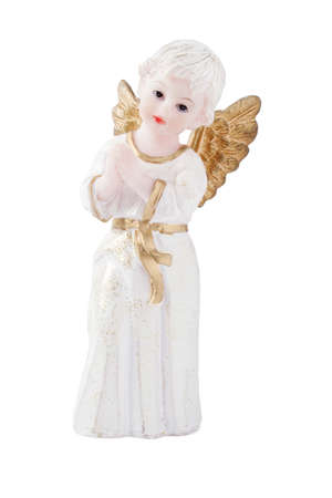 Christmas angel of figurine, isolatioの写真素材