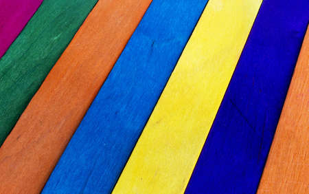 background of colorful wooden fenceの写真素材