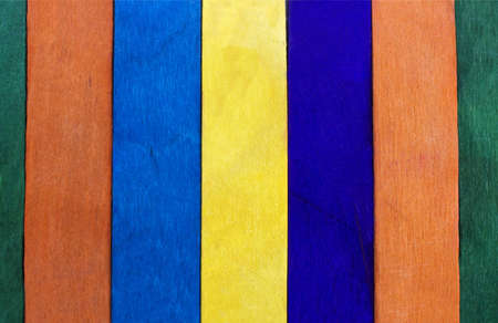 background of colorful wooden fenceの写真素材