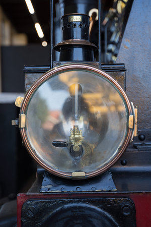 Old lamp of vintage steam locomotive from Hoorn, Netherlands