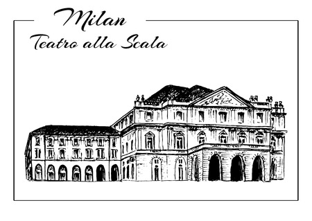 Teatro alla Scala. Milan Opera House, Italy.のイラスト素材