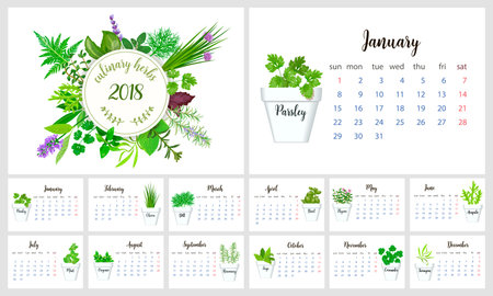 2018 Calendar Planner Design.のイラスト素材