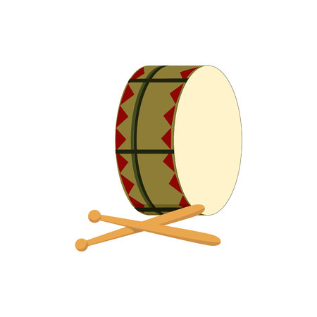 Drum. colorful vintage christmas toys for kids.のイラスト素材