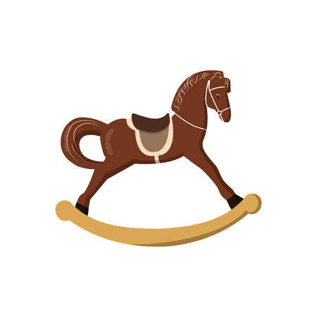 rocking-horse. colorful vintage christmas toys for kids.のイラスト素材