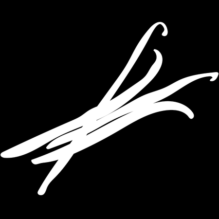 Vanilla flower sticks isolated icon. white silhouette. Vector illustrationのイラスト素材