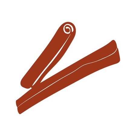 Cinnamon sticks hand painting watercolor illustration closeup isolated on white background. Hand painting on paperのイラスト素材