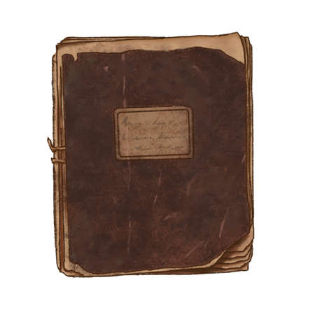 Old vintage notebook background with copy-space in centerの写真素材