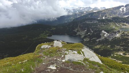 Picture taken from a hillsideの写真素材