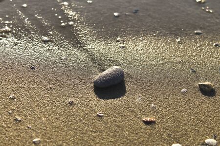 Lovely beach with lots of pebblesの写真素材