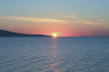 Wondreful sunrise that greets the day with warm rays and makes the day happyの写真素材