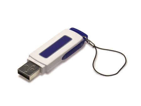 White USB flash card isolated on a white background.の写真素材