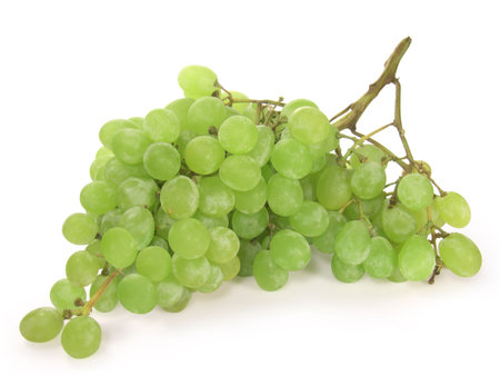 Green grape isolated on white background.の写真素材