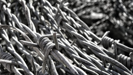 Gray barbed wire