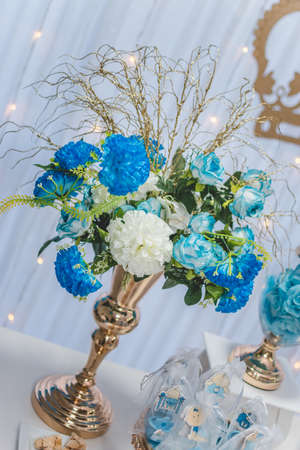 birthday decoration, cookies, sweets, cake, chocolate, cupcake, snacks, flowers, religion conceptの写真素材