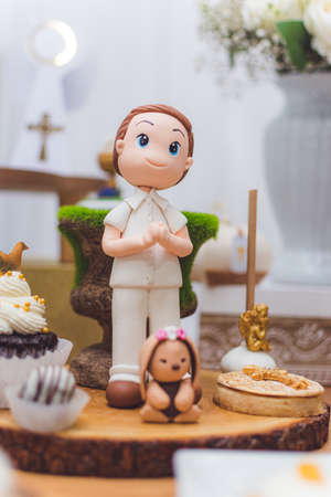 birthday decoration, cookies, sweets, cake, chocolate, cupcake, snacks, flowers, religion conceptの写真素材