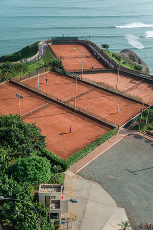 Tennis court in the park