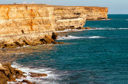 Coastal Sea Rocks beautiful view resort landscape in Tarhankut, Crimea, Ukraineの写真素材