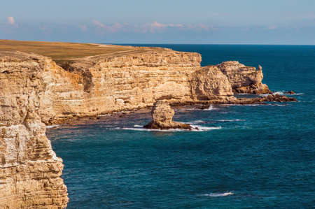 Coastal Sea Rocks beautiful view resort landscape in Tarhankut, Crimea, Ukraineの写真素材