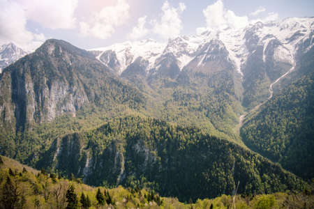 Caucasus Mountains Landscape Summer Travel sky clouds sceneryの写真素材