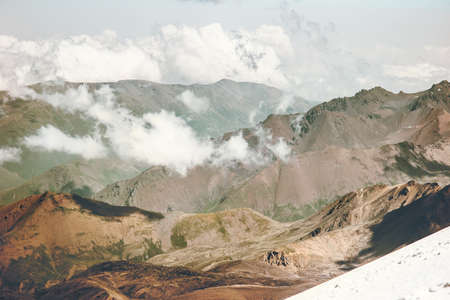 Mountains and clouds Landscape Travel aerial view serene scenery wild nature calm idyllic sceneの写真素材