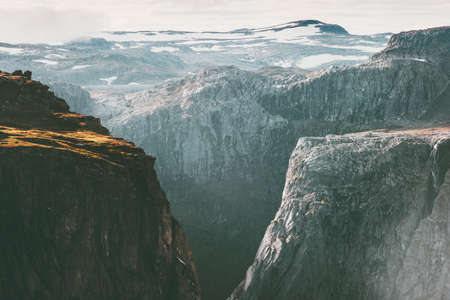 Rocky Mountains gate Landscape in Norway Travel scenery scandinavian wild nature scenic viewの写真素材