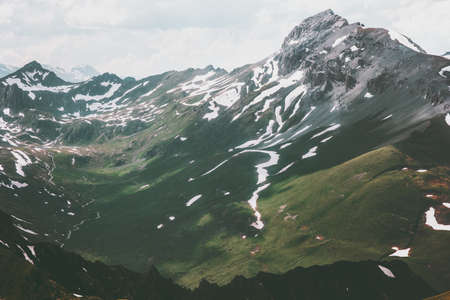Mountains range peak Landscape Summer Travel wild nature scenic aerial view 
の写真素材