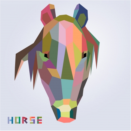 Horse symbol of New Year 2014 trendy style geometric vector のイラスト素材