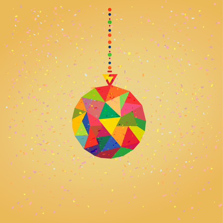 Christmas tree Decoration Ball hipster geometric style in vector のイラスト素材