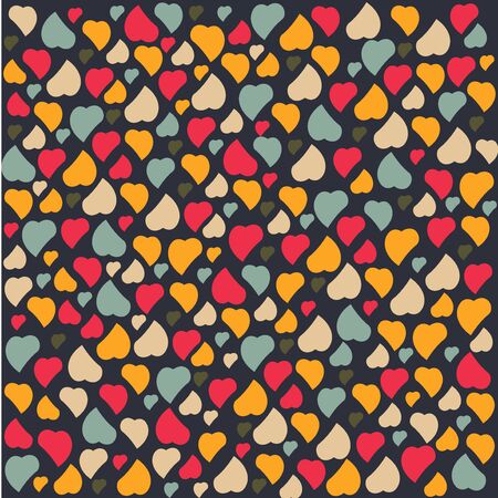 Love Heart Background Pattern Valentines day Greeting card trendy colors Romantic relationship concept in vectorのイラスト素材