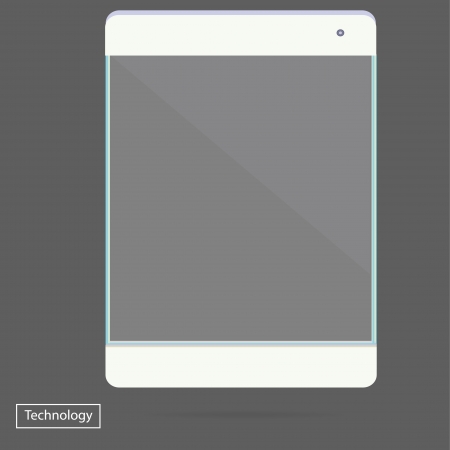 Transparent Tablet PC new Digital Computer Technology Futuristic concept creative design vertical in vectorのイラスト素材