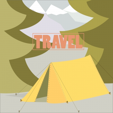 Tent Camping Traveling concept in vector flat designのイラスト素材