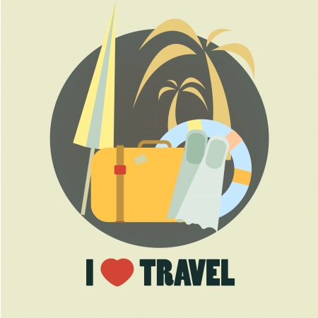 Travel icon flat design illustration in vectorのイラスト素材