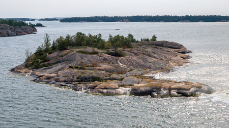 Small skerries in the Baltic sea archipelago between Finland and Swedenの写真素材